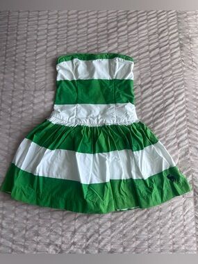 Abercrombie and Fitch Striped Logo Strapless Mini Dress (M)